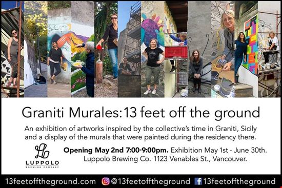 Graniti Murales a Vancouver Locandina dell'evento Promosso dalle artiste canadesi di 13 feet off the ground  